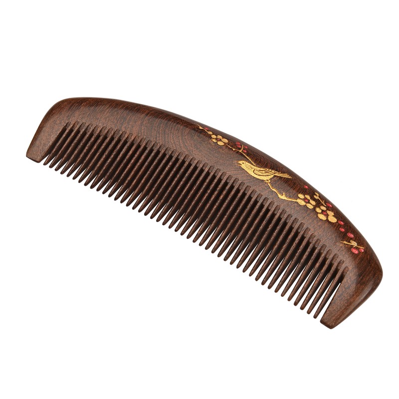 Wooden Hair Comb Fine Tooth Wood Comb for Women No