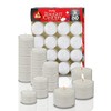 Ner Mitzvah Long Lasting Tealight Candles - 6 Hours - White in Clear Cups - Unscented - 80 Pack - Made in EU