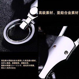 JADXSOP Car Key Holder, Carabiner, Double Ring, Keyring, Hook, One-Touch, Durable, Stylish, Simple, Design, Metallic, Men's, Women's, Key Case, Silver