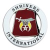 Shriners International Fez Round White & Red Masonic Auto Emblem