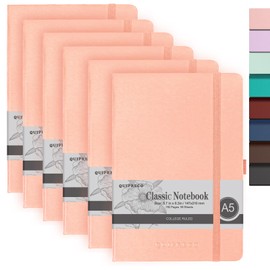 6Pack A5 Lined Hardcover Journal Notebook, 192 Pages 100Gsm Thick Paper College Ruled for School,Note Taking,Work,Diary，5.7''*8.3'',Blush
