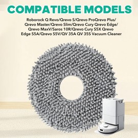 MIXEAL Paquete de 12 Almohadillas para Trapeador Accesorios Compatibles con Roborock Q Revo, Qrevo S/Plus/Pro/MaxV, Qrevo Master/Curv/Edge,QV 35A/QV 35S/S5V/Saros 10R/ Qrevo Slim Aspiradora
