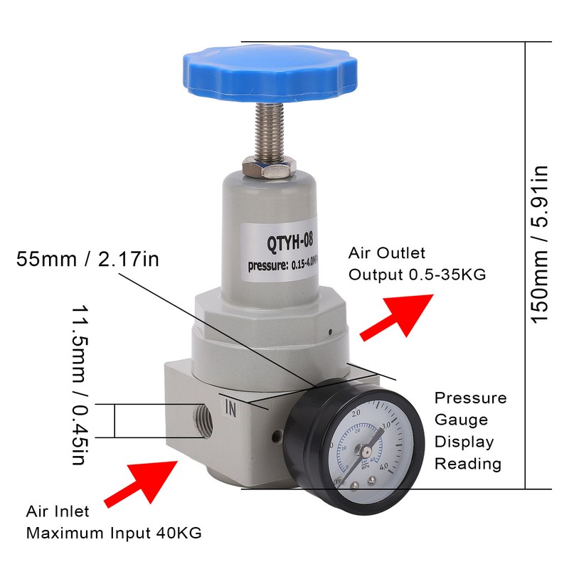 Air Pressure Regulator Automatic Relief Valve Controller Aluminium Alloy with