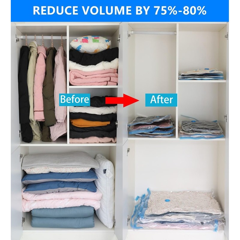 DERICOR Vacuum Bags Vacuum Clothes Bag Storage Bag Reusable Vacuum