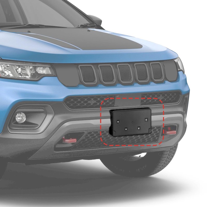 Jimen Fit for Jeep Compass 2017-2021, Front Tag Mount License