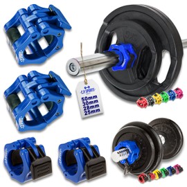 C.P. Sports Schnellverschluss für Hanteln 28 mm I praktischer Hantelverschluss mit Einhandmontage für sicheres Training & schnellen Scheibenwechsel I robuste Kunststoff-Hantelklemme, blau