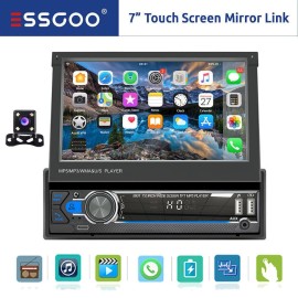 ESSGOO MP5 Player 7" Car Stereo Radio Bluetooth Touch Screen Mirror Link CAM USB ESSGOO