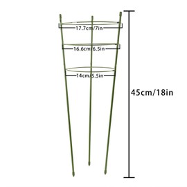 Orgrimmar Vine Trellis Support 17.7" Flowers Plants Cage Triple Plastic Pillar with Iron Rings Vine Plants Holder Stand Small Pot Plant Trellis for Home Garden Balcony(Pack of 2)