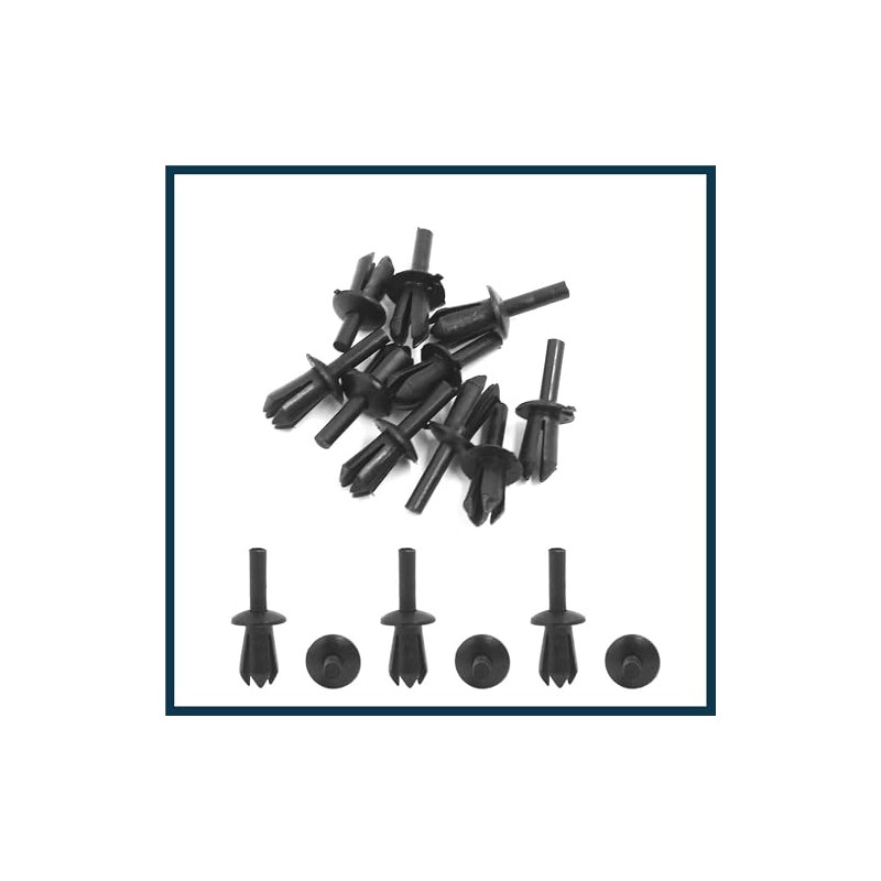 TUCKBOLD 10pcs 5mm Plastic Rivet Engine Trim Fastener Panel Retainer