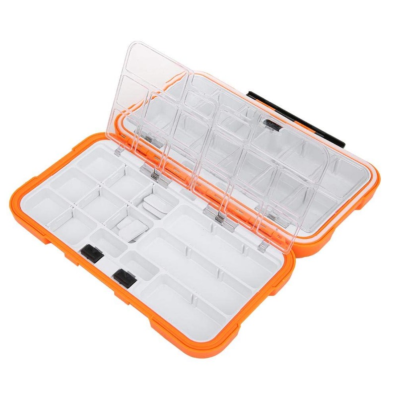 Waterproof Fishing Tackle Box Organizer, Lure Hooks Storage Case Built-in