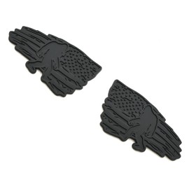 Pair Sasquatch USA American Flag Decal Sticker 3D Left and Right Badge Emblems Compatible with UniversityTruck Car Motorcycle New (Matte Black)