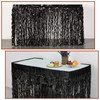 4 Pack 29x108 In Silver Foil Fringe Tinsel Table Skirts