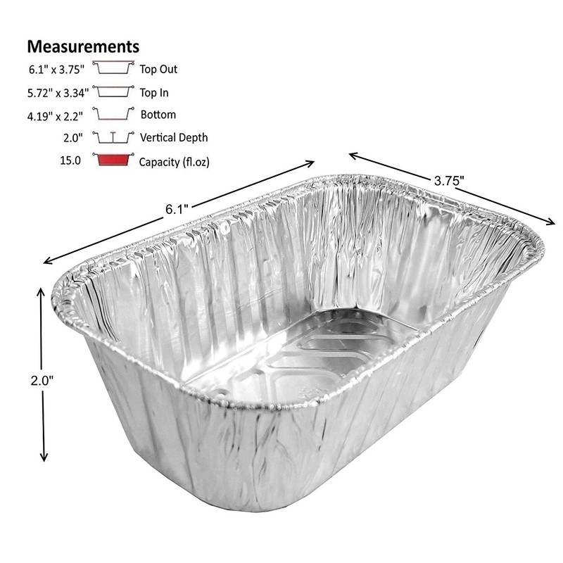 Handi-Foil 1 lb. Aluminum Foil Mini-Loaf/Bread Pan - Disposable Tins