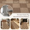 Lahome Checkered Easy Jute Kitchen Runner, 2x8 Washable Indoor Outdoor