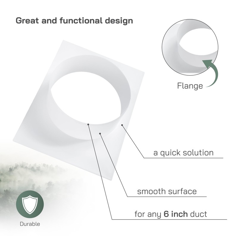 Vent Systems 6" Inch White Duct Connector Flange – 2