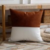 DEZENE Leather Throw Pillow Covers, Set of 2 Modern Leather/Cotton