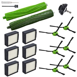 Yojolee Replacement Parts Compatible with iRobot Roomba J7 J7+ J5 J5+ J6 J6+ J8 J8+ J9 J9+ i e j Series Vacuum Cleaner Accessories Kit,Front Caster Wheel,Rubber Brushes,6 HEPA Filters,6 Side Brushes