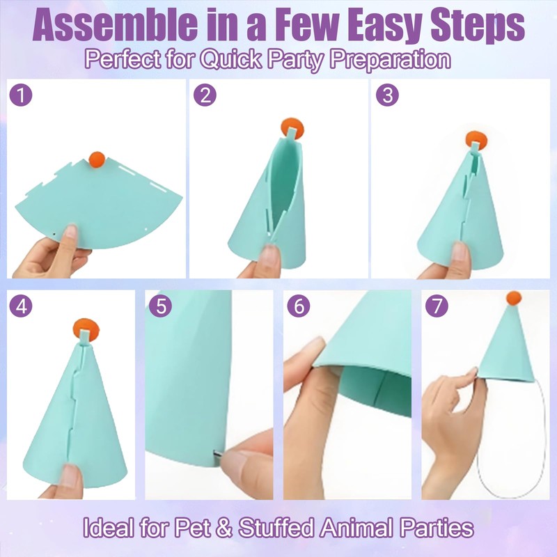 AZY 14pcs Mini Party Hats for Stuffed Animals, Birthday Party