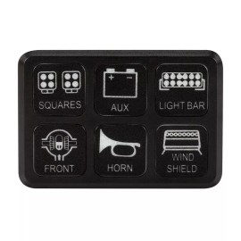 Pilot Automotive Truck SUV UTV Offroad Bully Universal 6 Gang LED Switch Panel System Push Button