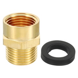 PATIKIL Brass Pipe Fitting Adapter, 1/2" NPT Female Thread x 1/2" G Male Thread Brass Reducer Hex Tubing Hose Connector Adaptor with Gasket for Plumbing