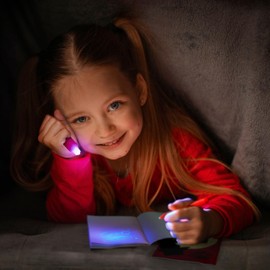 THE TWIDDLERS 12 Invisible Pens with 12 UV Lights & Notepads - Travel and Party Toy for Children's Birthday Parties