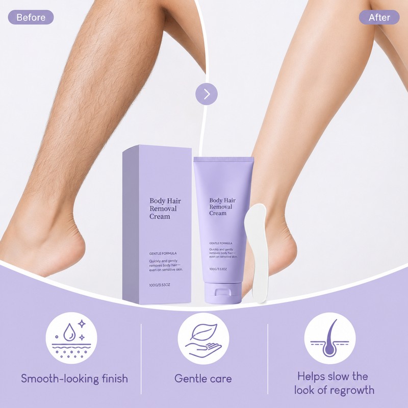 Body Hair Removal Cream for Women – Gentle Fast-Action Depilatory