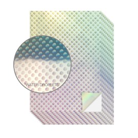 Evergreen Goods A4 Holographic Silver Printable Vinyl - Inkjet & Laser Compatible, Waterproof, Glossy, Perfect for Cricut & Silhouette Cutters, Stunning Designs, 10 Sheets (Water Droplets Pattern)