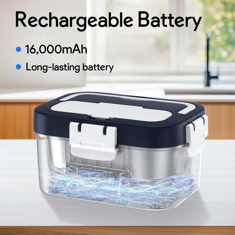 VISOM Cordless Electric Lunch Box, 6.75 Cup Automatic Food Warmer