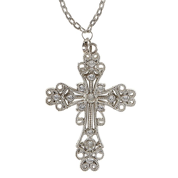 WIDMANN ? Gothic Cross Womens Necklace, Silver, One Size, vd-wdm05715