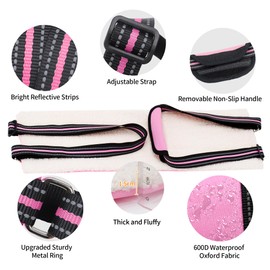 AIITLE Dog Carrier Sling for Hind Leg Support - Adjustable Reflective Design with Plush Padding, Ideal for Senior/Arthritic Dogs & Post-Surgery Recovery (Pink, L)