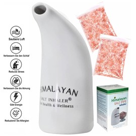 Vaster Moto Himalaya Therapy Pink Salt Halator Natural Salt Crystals Salt Halators for Adults Ceramic Tube Filled with 100% Pure Salt Hygiene (White)