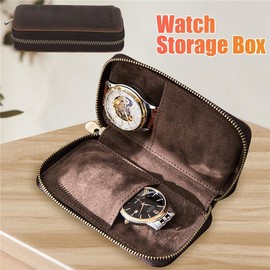 Watch Display Box Leather Travel Case Jewelry Storage Pouch Portable Zipper Bag Organiser Adjustable
