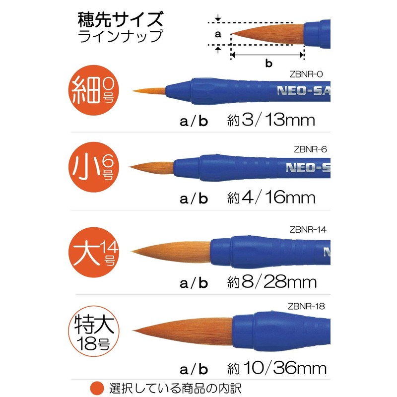 Pentel XZBNR-3S Neo-Sable Paintbrush, Set of 3