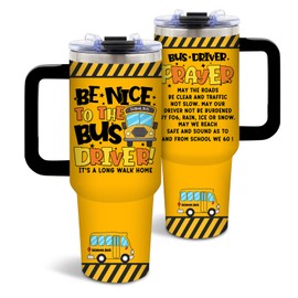 DUUV Bus Driver Appreciation Gifts for Men, Women, School Bus Driver Tumbler, Christmas Birthday Gifts for Retired Bus Driver, 40 Oz Tumbler with Handle Christmas Gifts