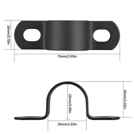 Pack of 20 U-pipe clamps for attaching, 25 mm, U-shaped mounting clamps, U-type pipe clamps, saddle clamps, metal clamps for pipes, mounting empty pipe, cable pipe, gas pipes, water pipe clamp