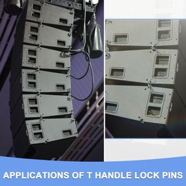 GLOKUUCA T Handle Lock Pins - Ball Locking Pin Fits for Gym - Stainless Steel 304 Push Button Pin with 5-60mm Lanyard Cable - 13/64" Dia 2-23/64" Usable Length