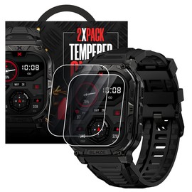 CARBINOX Tempered Glass Screen Protector Compatible Smartwatches - High Transparency, Anti Scratch, High Sensitivity, Bubble Free (2 Pack) Blaze S