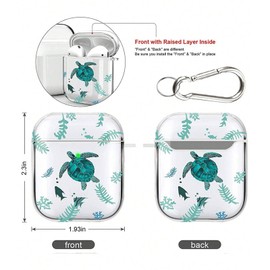 Rertnocnf Case Compatible with Airpods 3, 3D Cute Fresh Sea Grass Turtle Pattern Portable Earbuds Accessories Soft TPU Wireless Earphone Shockproof Protector with Hook