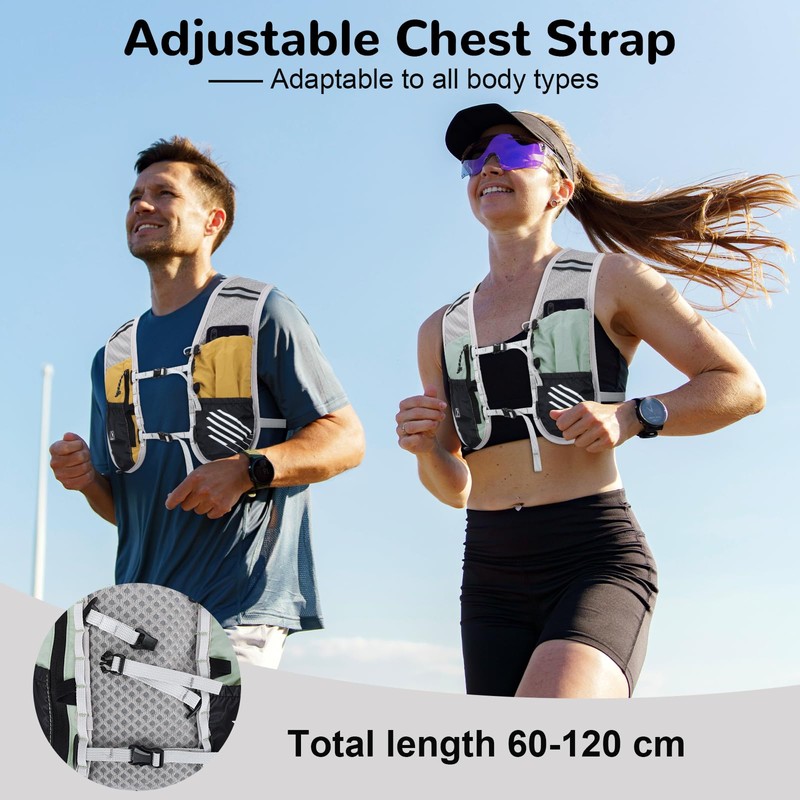 Outplea Hydration Vest Pack with 2L Water Bladder, Lightweight Reflective