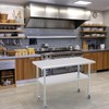 STEELBUS Stainless Steel Work Table with Undershelf and Casters,Flat Top