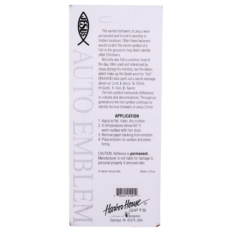 Harbor House Large Silver Christian Fish Auto Emblem