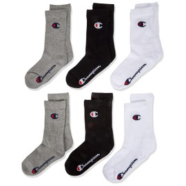 Champion Unisex Socks (Pack of 6), Light grey melange/white/black