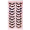 Russian Multi-Coloured D Curl Strip Lashes Coloured Pink Blue Purple