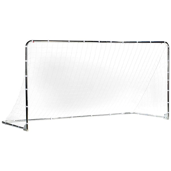 Franklin Sports Premier Steel - Folding Backyard Soccer Goal with All Weather Net - Kids Backyard Soccer Net - Easy Assembly - 12x6' - Silver