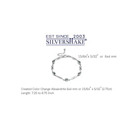 Silvershake Created Color Change Alexandrite 925 Sterling Silver Celtic Knot 7.25 to 8.75 Inch Adjustable Bracelet