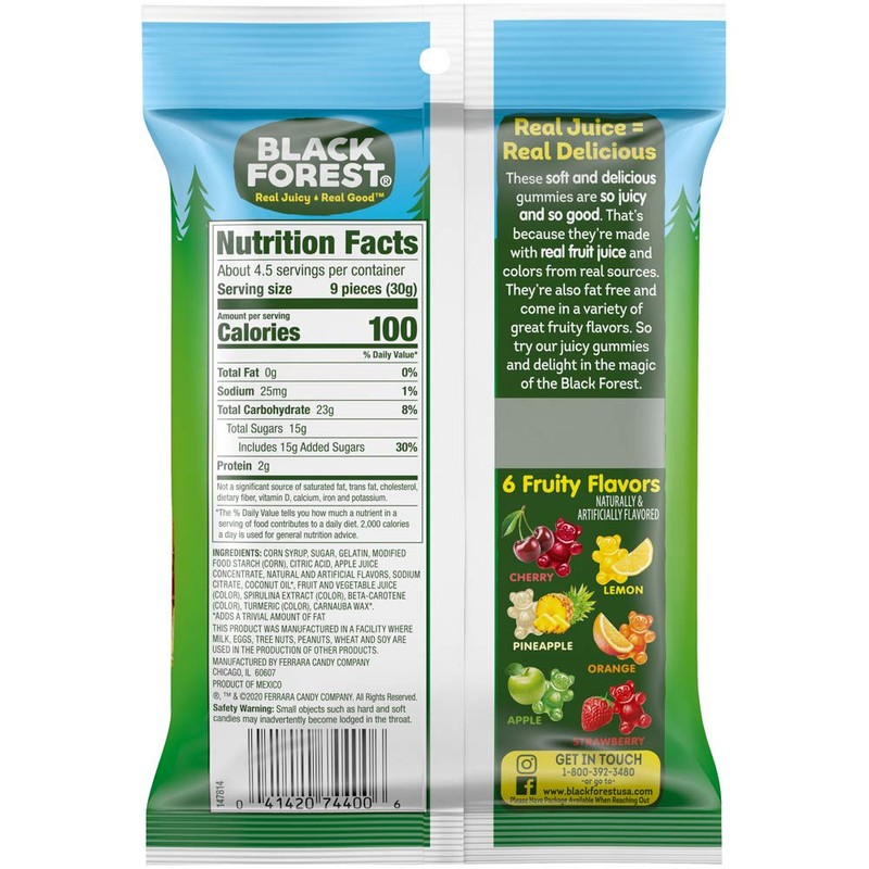 Black Forest Gummy Bears Candy, 4.5 Ounce, Pack of 12