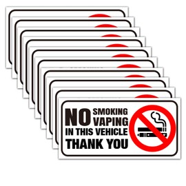 10 No Smoking No Vaping Stickers for Homes, Vehicles, Outdoors, Self-Adhesive Premium Vinyl Labels, Laminated for Ultimate UV, Water & Fade Resistance, 3x1.5 inch
