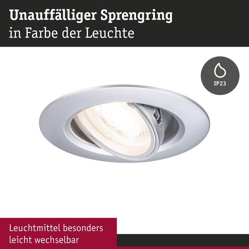 Paulmann 92110 Recessed Light Set of 3 Swivelling Round 90