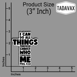 (3Pcs) I Can Do All Things Through Christ Who Strengthens Me Sticker Christian God Cristianos Cross Bible Waterproof Vinyl Water Bottle Books Phone Laptops Gifts for Love Jesus Decals 3x2.2 Inch