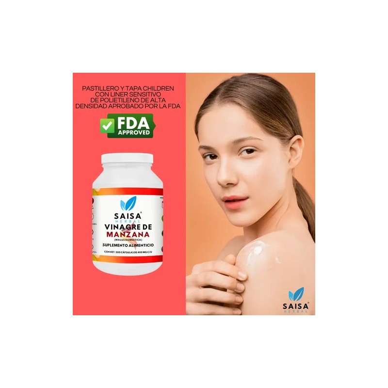 Vinagre De Manzana 500 Cápsulas | Saisa Herbal | Control